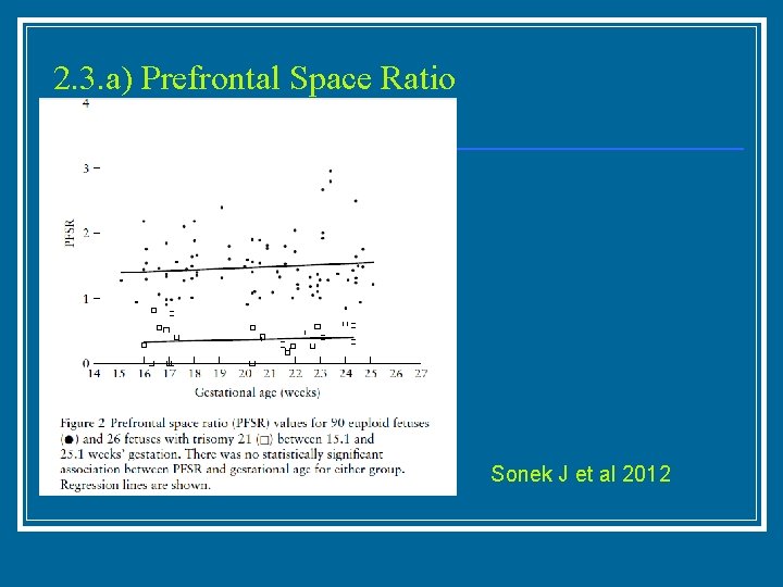 2. 3. a) Prefrontal Space Ratio Sonek J et al 2012 