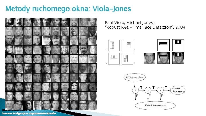 Metody ruchomego okna: Viola-Jones Paul Viola, Michael Jones: “Robust Real-Time Face Detection”, 2004 Mirosław