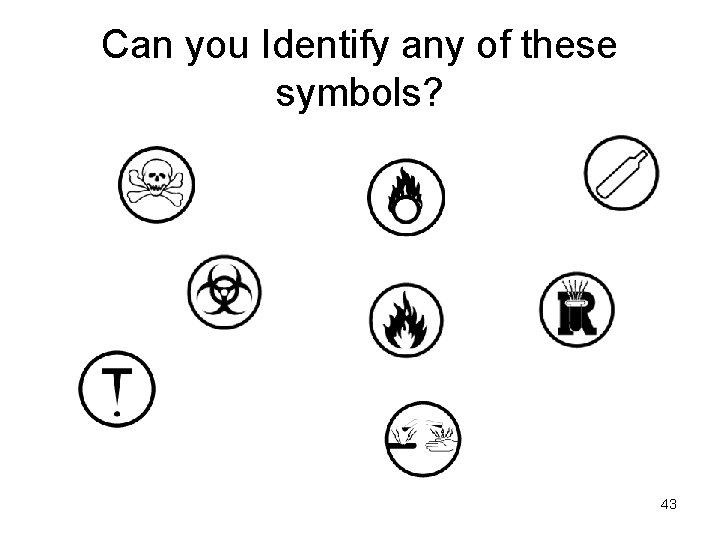 Can you Identify any of these symbols? 43 