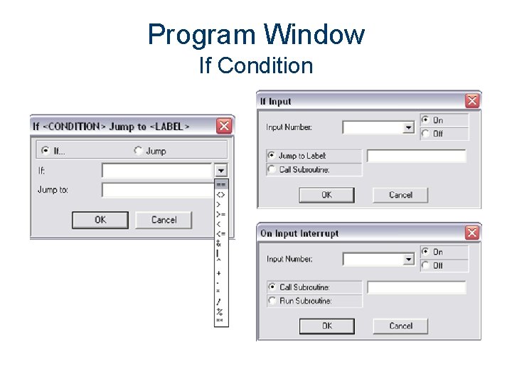Program Window If Condition 