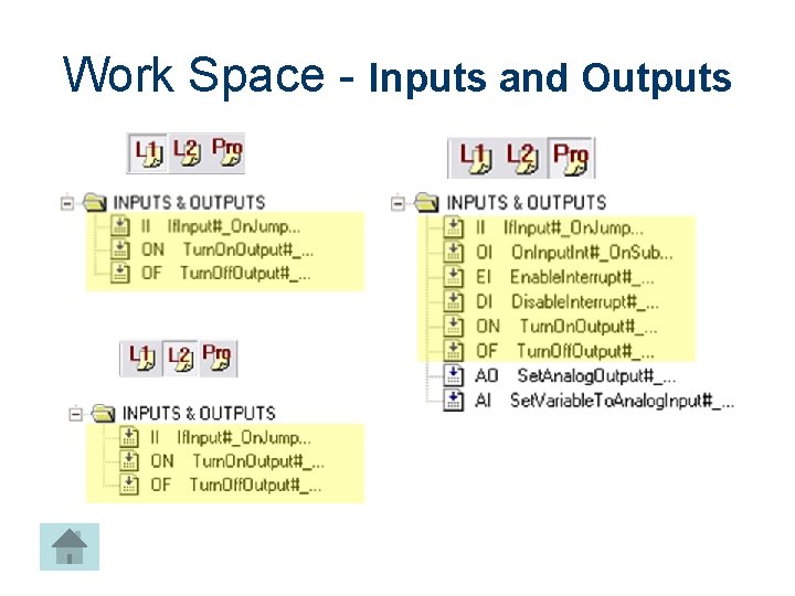 Work Space - Inputs and Outputs 