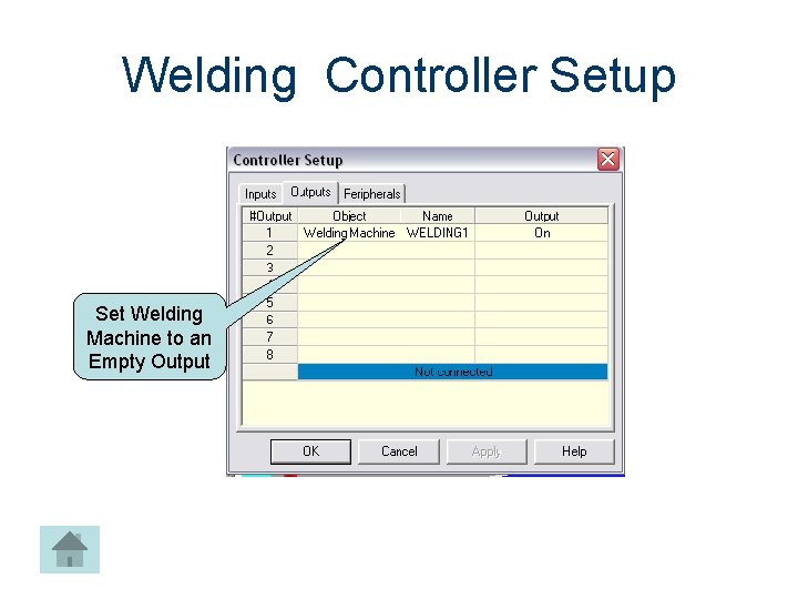 Welding Controller Setup Set Welding Machine to an Empty Output 