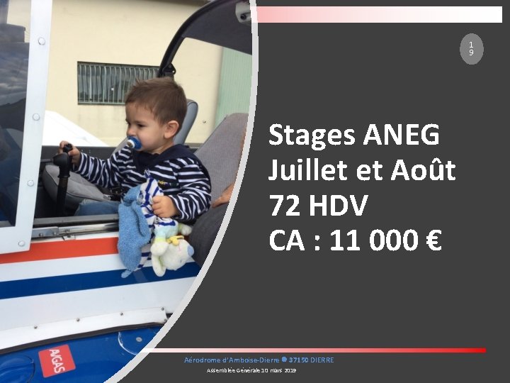 1 9 Stages ANEG Juillet et Août 72 HDV CA : 11 000 €