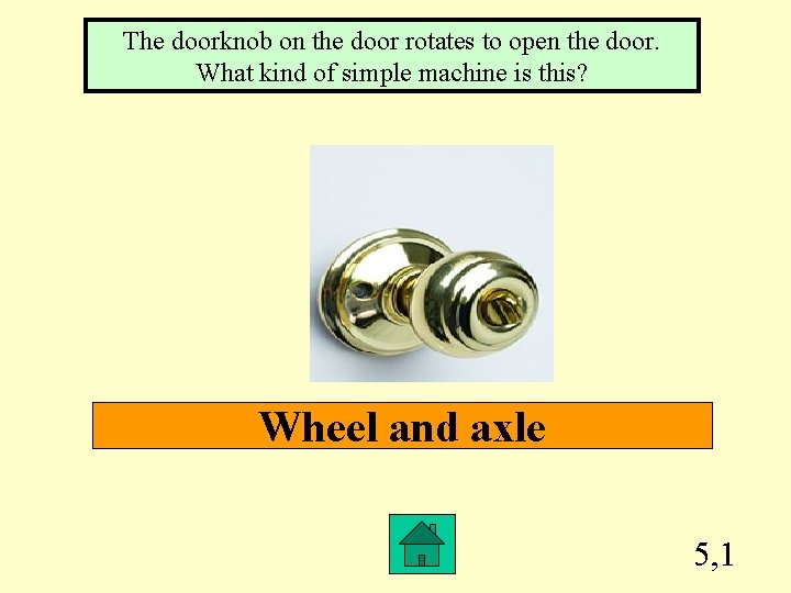 The doorknob on the door rotates to open the door. What kind of simple