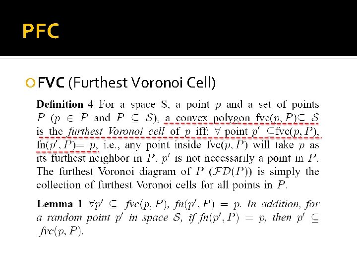 PFC FVC (Furthest Voronoi Cell) 