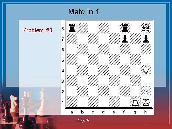 Mate in 1 Problem #1 Page 76 
