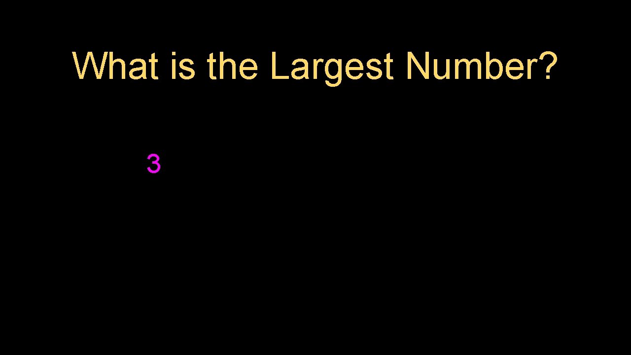 What is the Largest Number? 3 