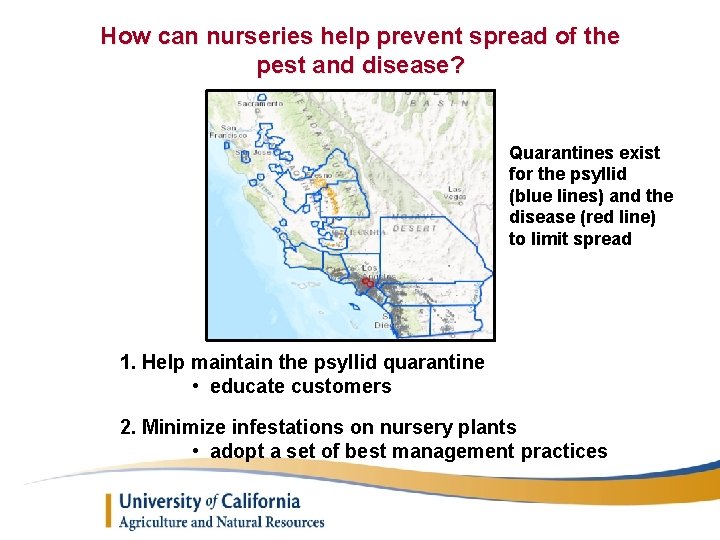How can nurseries help prevent spread of the pest and disease? Quarantines exist for