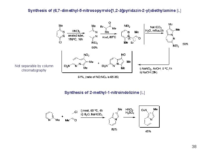 Synthesis of (6, 7 -dimethyl-5 -nitrosopyrrolo[1, 2 -b]pyridazin-2 -yl)diethylamine [L] Not separable by column