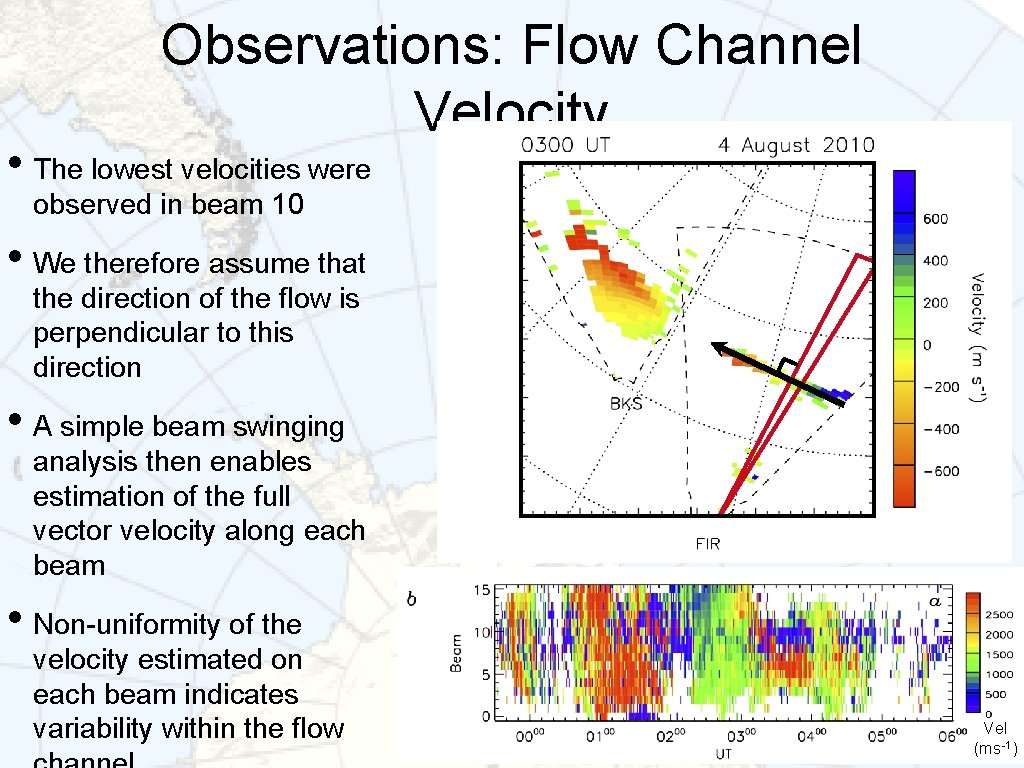 Observations: Flow Channel Velocity • The lowest velocities were observed in beam 10 •