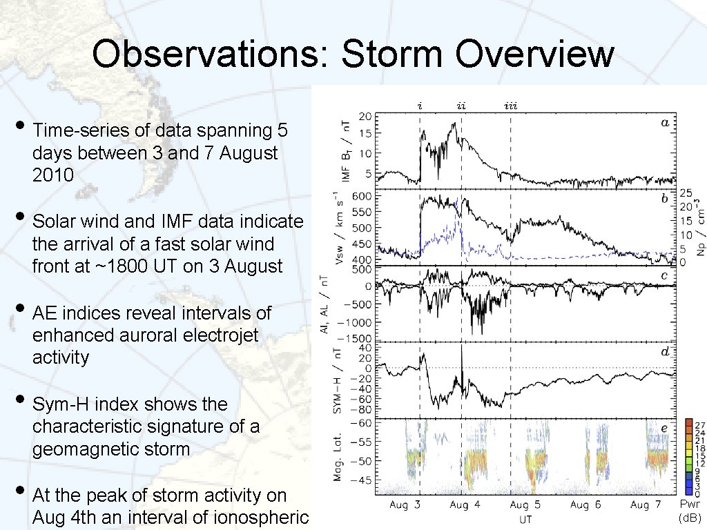 Observations: Storm Overview • Time-series of data spanning 5 days between 3 and 7