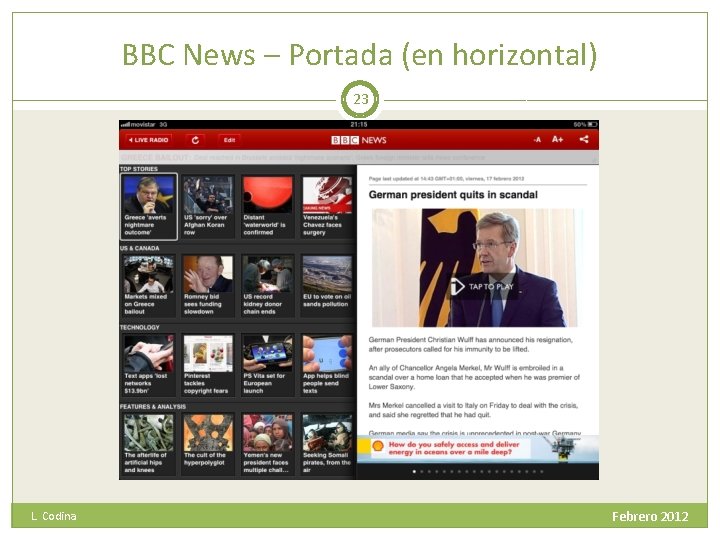 BBC News – Portada (en horizontal) 23 L. Codina Febrero 2012 