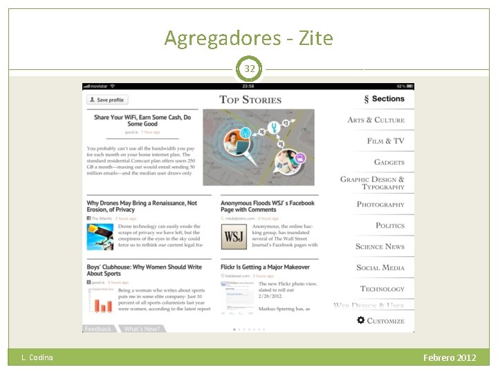 Agregadores - Zite 32 L. Codina Febrero 2012 