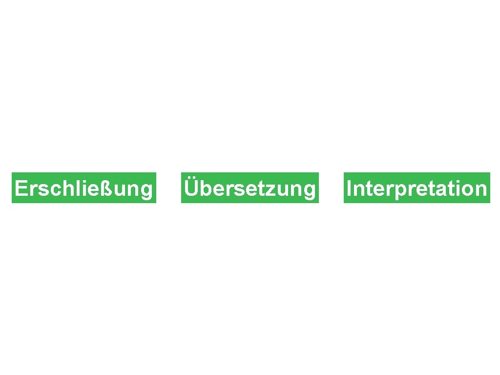 Erschließung Übersetzung Interpretation 