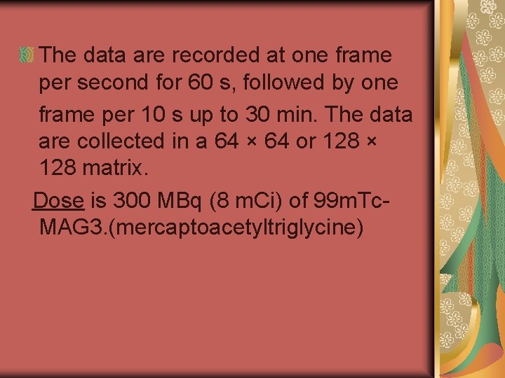 The data are recorded at one frame per second for 60 s, followed by