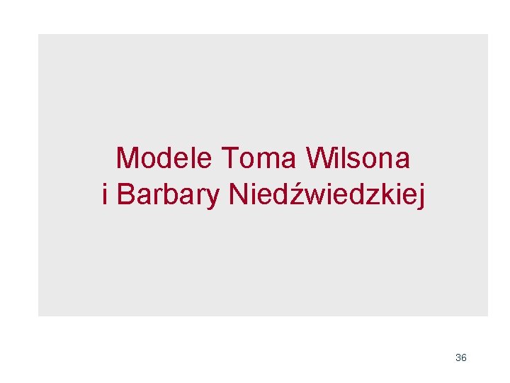 Modele Toma Wilsona i Barbary Niedźwiedzkiej 36 