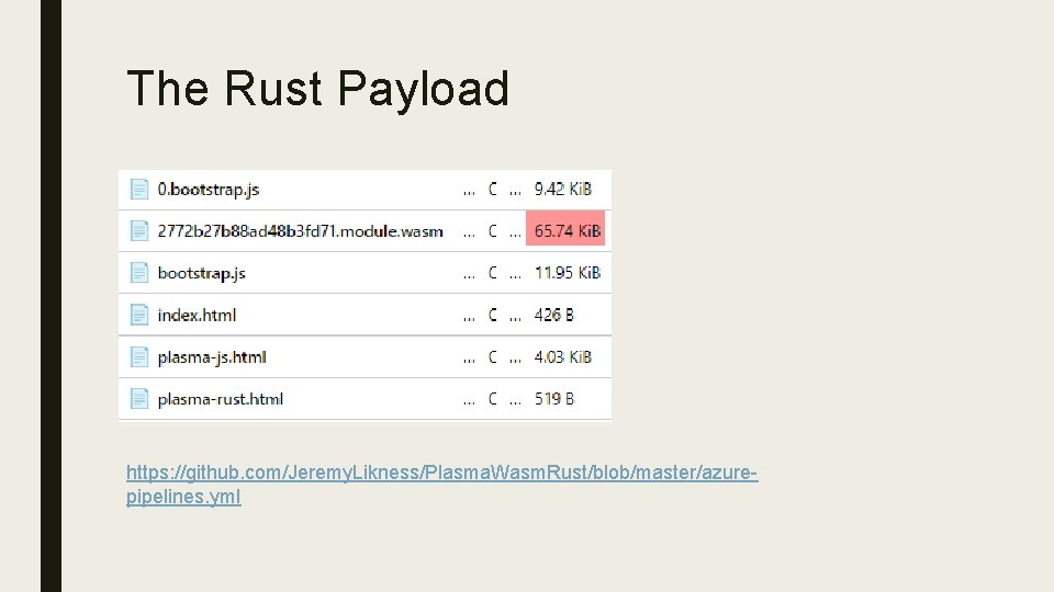 The Rust Payload https: //github. com/Jeremy. Likness/Plasma. Wasm. Rust/blob/master/azurepipelines. yml 