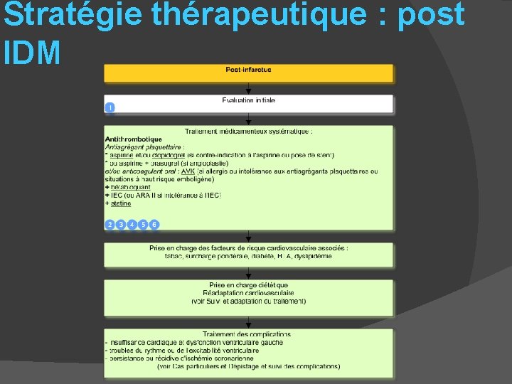 Stratégie thérapeutique : post IDM 