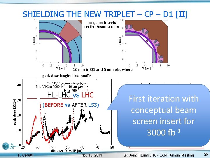 SHIELDING THE NEW TRIPLET – CP – D 1 [II] tungsten inserts on the