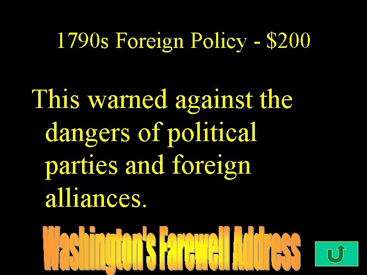 1790 s Foreign Policy - $200 This warned against the dangers of political parties