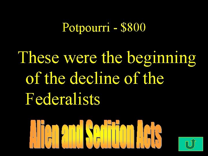 Potpourri - $800 These were the beginning of the decline of the Federalists 