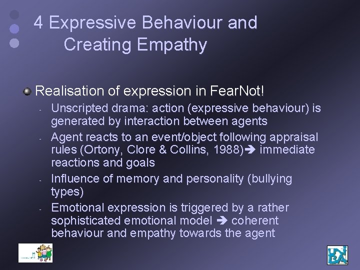 4 Expressive Behaviour and Creating Empathy Realisation of expression in Fear. Not! - -