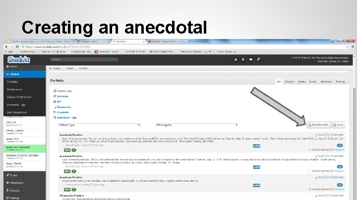 Creating an anecdotal 