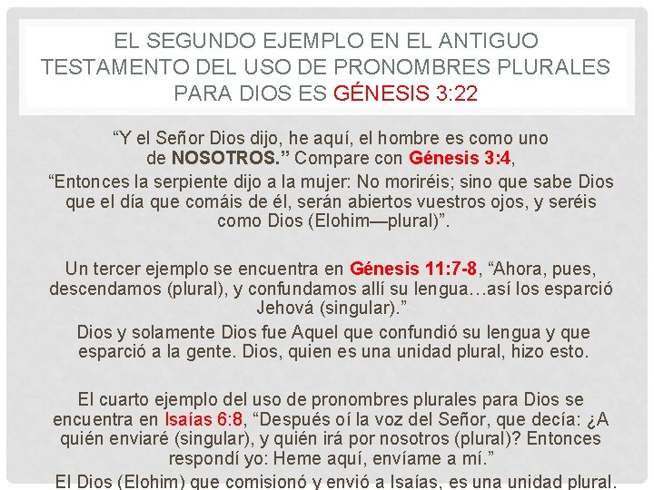 EL SEGUNDO EJEMPLO EN EL ANTIGUO TESTAMENTO DEL USO DE PRONOMBRES PLURALES PARA DIOS