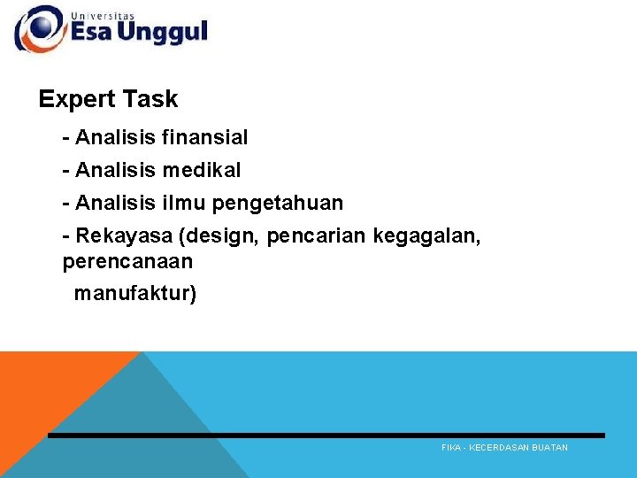 Expert Task - Analisis finansial - Analisis medikal - Analisis ilmu pengetahuan - Rekayasa