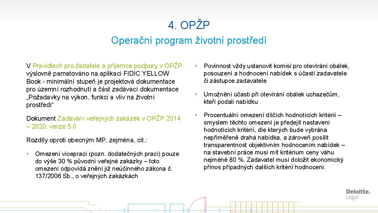 4. OPŽP Operační program životní prostředí V Pravidlech pro žadatele a příjemce podpory v