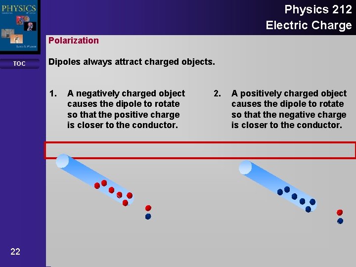 Physics 212 Electric Charge Polarization TOC Dipoles always attract charged objects. 1. 22 A