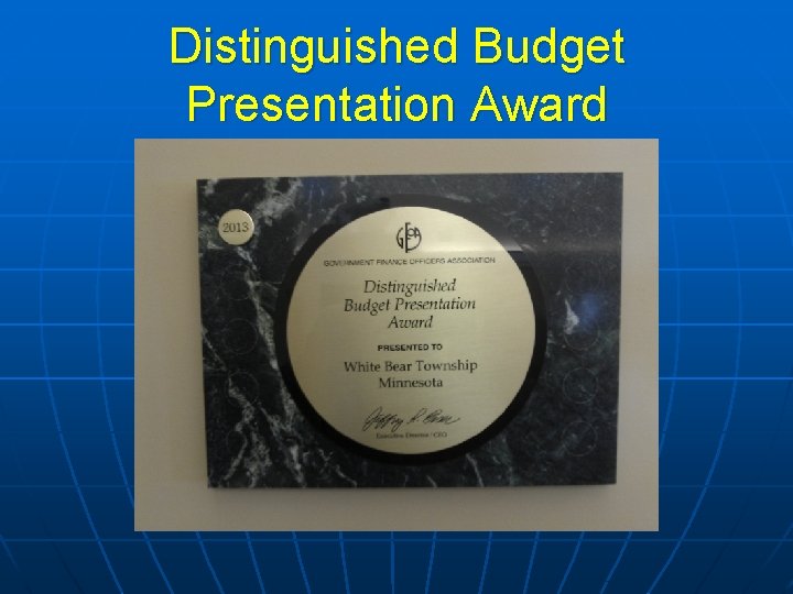 Distinguished Budget Presentation Award 