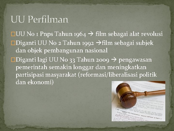 UU Perfilman �UU No 1 Pnps Tahun 1964 film sebagai alat revolusi �Diganti UU