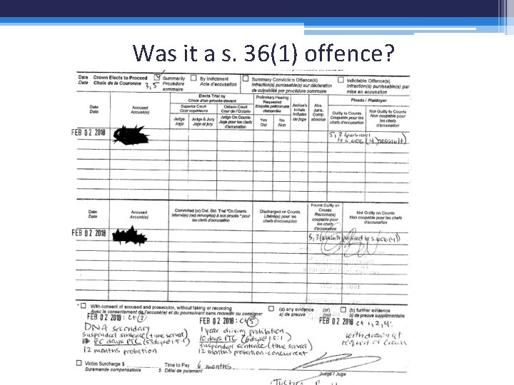 Was it a s. 36(1) offence? 