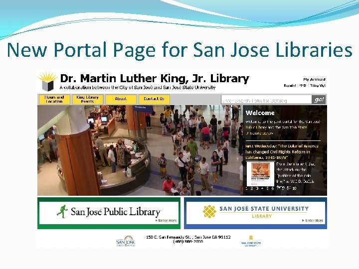 New Portal Page for San Jose Libraries 
