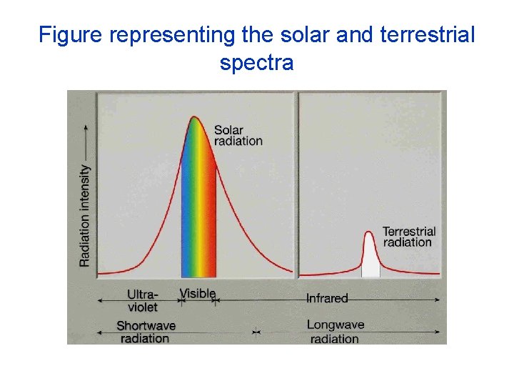 Figure representing the solar and terrestrial spectra 