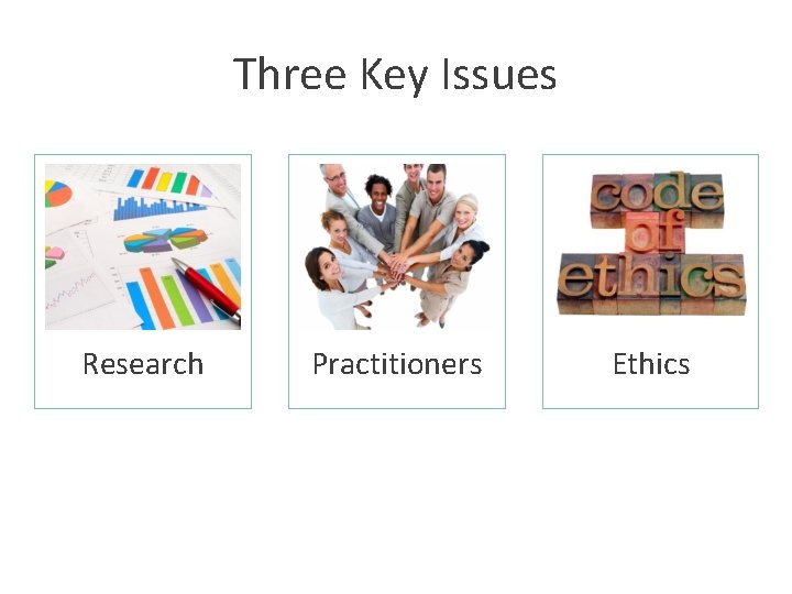 Three Key Issues Research Practitioners Ethics 