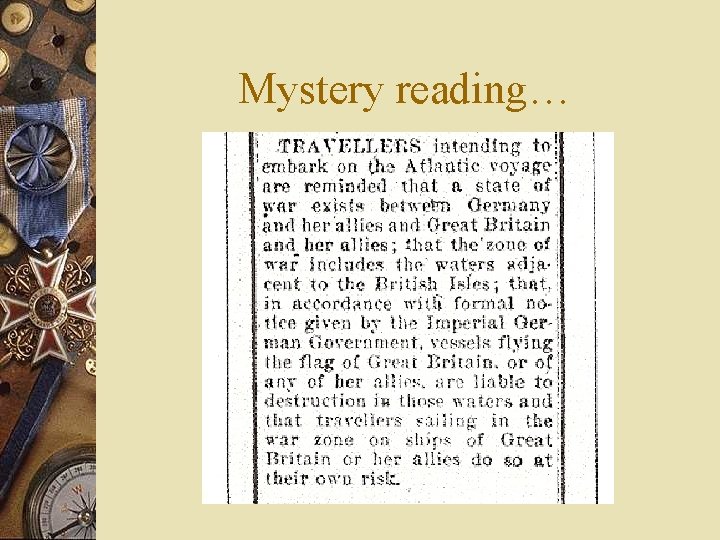 Mystery reading… 