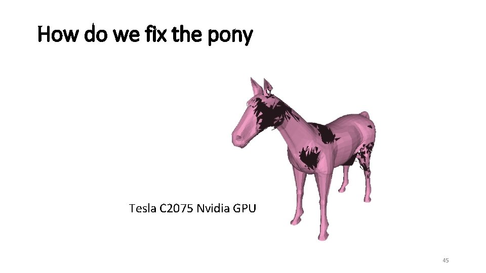 How do we fix the pony Tesla C 2075 Nvidia GPU 45 