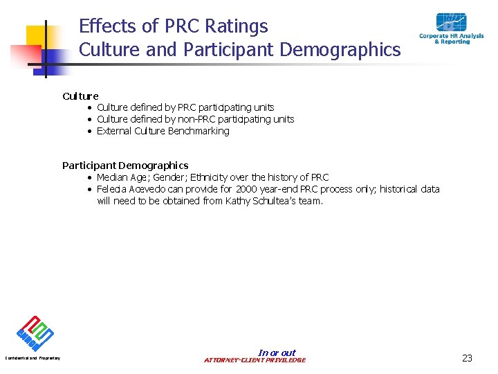 Effects of PRC Ratings Culture and Participant Demographics Culture • Culture defined by PRC