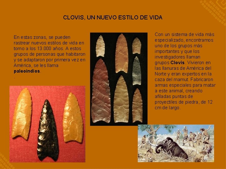 CLOVIS, UN NUEVO ESTILO DE VIDA En estas zonas, se pueden rastrear nuevos estilos