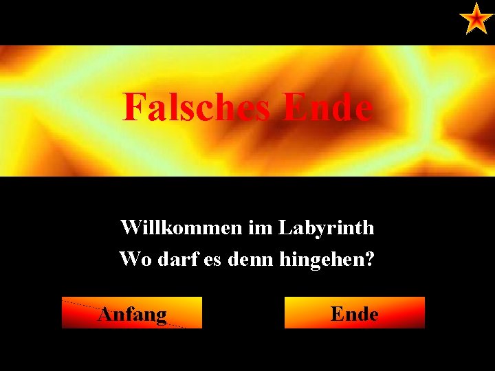 Falsches Ende Willkommen im Labyrinth Wo darf es denn hingehen? Anfang Ende 