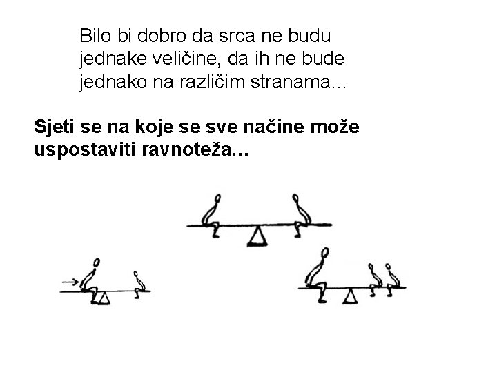 Bilo bi dobro da srca ne budu jednake veličine, da ih ne bude jednako