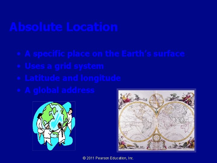 Absolute Location • • A specific place on the Earth’s surface Uses a grid