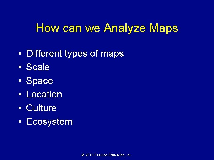 How can we Analyze Maps • • • Different types of maps Scale Space