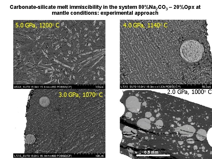 Carbonate-silicate melt immiscibility in the system 80%Na 2 CO 3 – 20%Opx at mantle