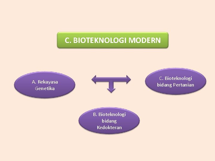 C. BIOTEKNOLOGI MODERN C. Bioteknologi bidang Pertanian A. Rekayasa Genetika B. Bioteknologi bidang Kedokteran