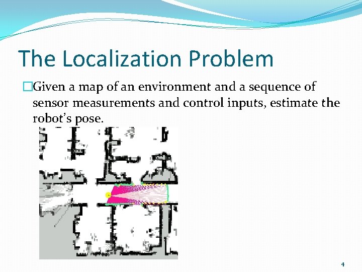 The Localization Problem �Given a map of an environment and a sequence of sensor