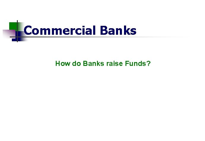 Commercial Banks How do Banks raise Funds? 