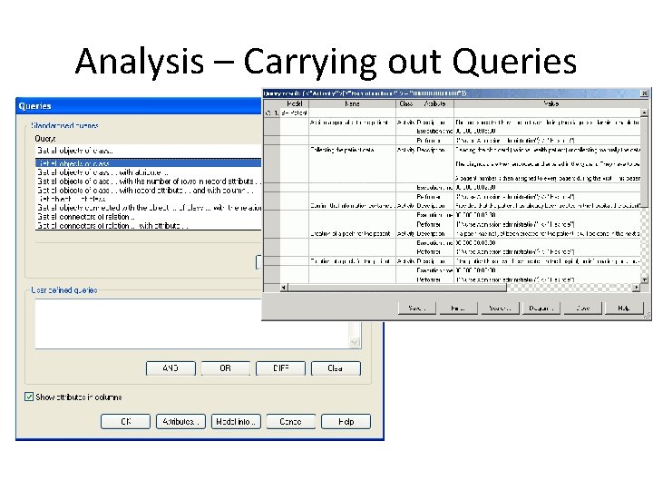 Analysis – Carrying out Queries 